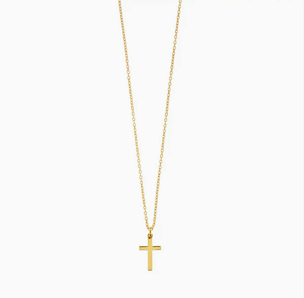 18K Yellow Gold Plated Cross Necklace