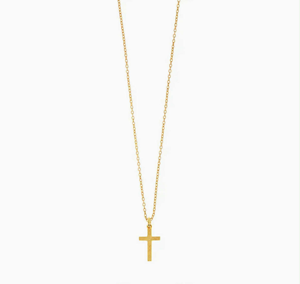 18K Yellow Gold Plated Cross Necklace
