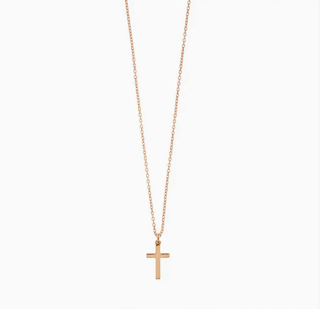 18K Rose Gold Plated Cross Necklace